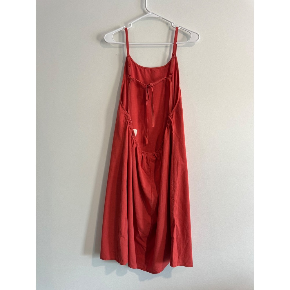 A New Day Slip Dress Women XXL Orange Low Back Tie coastal Summer Vacation Boho - Picture 2 of 4
